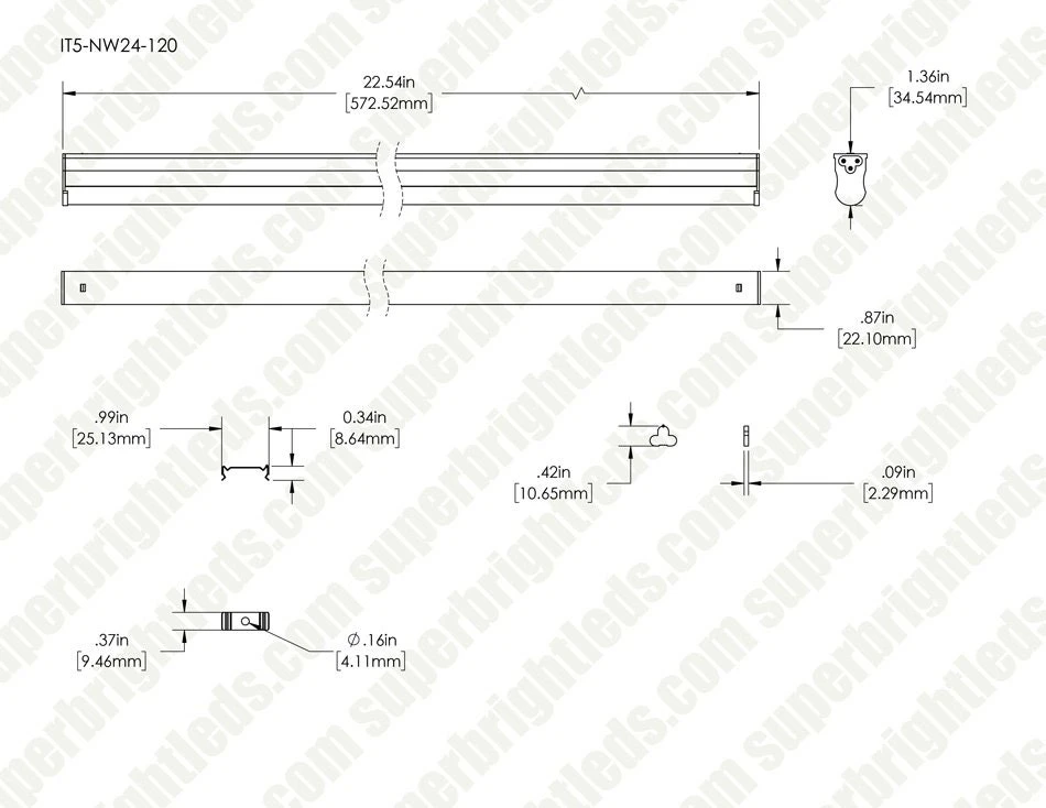 24 Inch LED T5 Integrated Light Fixture - Linkable Under Cabinet Lighting - 120V, 1,035 Lumens - Easy Installation with 3-Pin Plug 16 24 Inch LED T5 Integrated Light Fixture - Linkable Under Cabinet Lighting - 120V, 1,035 Lumens - Easy Installation with 3-Pin Plug - Image 16