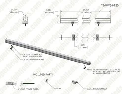 24 Inch LED T5 Integrated Light Fixture - Linkable Under Cabinet Lighting - 120V, 1,035 Lumens - Easy Installation with 3-Pin Plug 28 24 Inch LED T5 Integrated Light Fixture - Linkable Under Cabinet Lighting - 120V, 1,035 Lumens - Easy Installation with 3-Pin Plug -Nebo Sales Store it5 nw36 120 assembly
