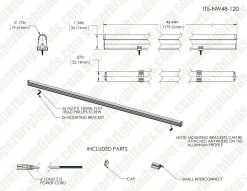 24 Inch LED T5 Integrated Light Fixture - Linkable Under Cabinet Lighting - 120V, 1,035 Lumens - Easy Installation with 3-Pin Plug 29 24 Inch LED T5 Integrated Light Fixture - Linkable Under Cabinet Lighting - 120V, 1,035 Lumens - Easy Installation with 3-Pin Plug -Nebo Sales Store it5 nw48 120 assembly