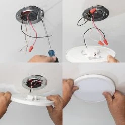 5" 10W Dimmable LED Flush Mount Downlight - White, Selectable CCT, 650 Lumens - Energy-Efficient Ceiling Light 10 5" 10W Dimmable LED Flush Mount Downlight - White, Selectable CCT, 650 Lumens - Energy-Efficient Ceiling Light -Nebo Sales Store j box bracket spring clip install