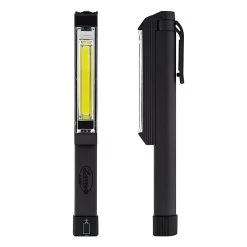 NEBO LarryC LED Work Light - 170 Lumens, Compact & Durable Gray Flashlight for Work & Outdoor Use -Nebo Sales Store larry c led work light nebo flashlight front profile 1