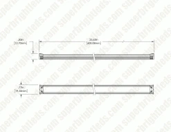 Linkable LED Linear Light Bar Fixture - 270 Lm/ft, 3000K/4000K/5700K - Under Cabinet Lighting -Nebo Sales Store lbfa nw24 v3 dim drawings