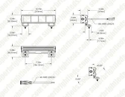 10.75" 850nm Off-Road Infrared LED Light Bar - 16W Double Row for Enhanced Night Vision -Nebo Sales Store lbir 10 850 dim drawing2