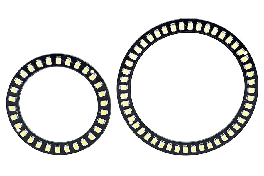 80mm Amber LED Halo Headlight Accent Lights - Black Circuit Board Design for Vehicles 2 80mm Amber LED Halo Headlight Accent Lights - Black Circuit Board Design for Vehicles - Image 2