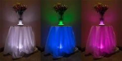 6" Color Changing LED Vase Light with Remote - RGB 23 LED Centerpiece Light for Holidays & Decor -Nebo Sales Store led centerpiece light color changing rechargeable remote on table
