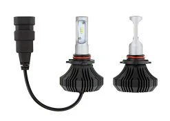 9005 LED Fanless Headlight & Fog Light Conversion Kit - 4,000 Lumens/Set, Internal Drivers, Easy Installation -Nebo Sales Store led headlight kit 9005 led headlight bulbs conversion kit with flexible tinned copper braid profile view