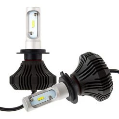 H7 LED Fanless Headlight & Fog Light Conversion Kit - 4,000 Lumens/Set - Cool White - Compact Heat Sink