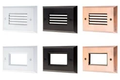 6-Pack 120V Bronze LED Step Light with Louvered Faceplate - 3000K Warm White - LED Deck and Step Lights -Nebo Sales Store led rectangular trim for accent light all 2