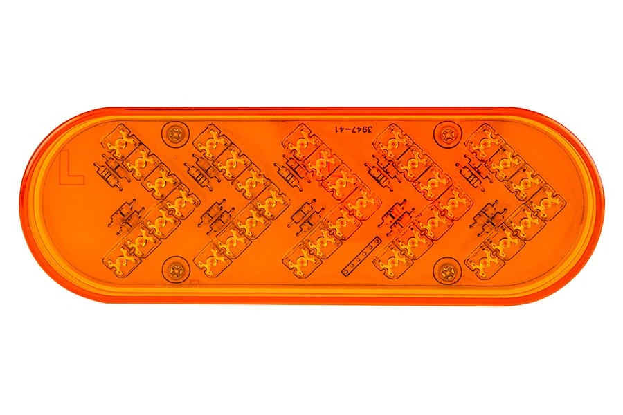 Amber LED Trailer Turn Signal Light - Sequential Arrow Design - 35 LEDs - 12V/24V Compatible - Oval Shape 4 Amber LED Trailer Turn Signal Light - Sequential Arrow Design - 35 LEDs - 12V/24V Compatible - Oval Shape - Image 4