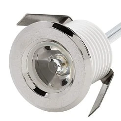 40mm White LED Step Lights - 1 Watt Warm White Metal Trimmed Mini Round Deck & Boat Courtesy Lights -Nebo Sales Store led step lights 1 led mini round deck step light plate