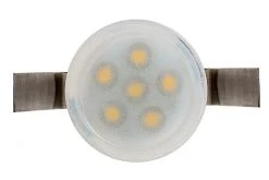 6-Pack 0.25W Round Metal Mini LED Deck/Step Lights - 40mm, 4500K Natural White, Brushed Nickel - Energy-Efficient Accent Lighting -Nebo Sales Store led step lights 6 led mini round deck step accent light front view