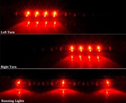 19” LED Stop, Turn, and Tail Light Bar for Trucks & Trailers - 11 LED Surface Mount with Pigtail Connector -Nebo Sales Store led tail brake turn light bar modes TLB R11edit