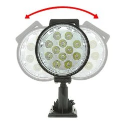 6" Off-Road LED Work Light - 12W, 1,350 Lumens, Adjustable Spot Light with Handle & Integrated Switch -Nebo Sales Store led work light 6 inch round 12 w adjustable spot light with handle front view