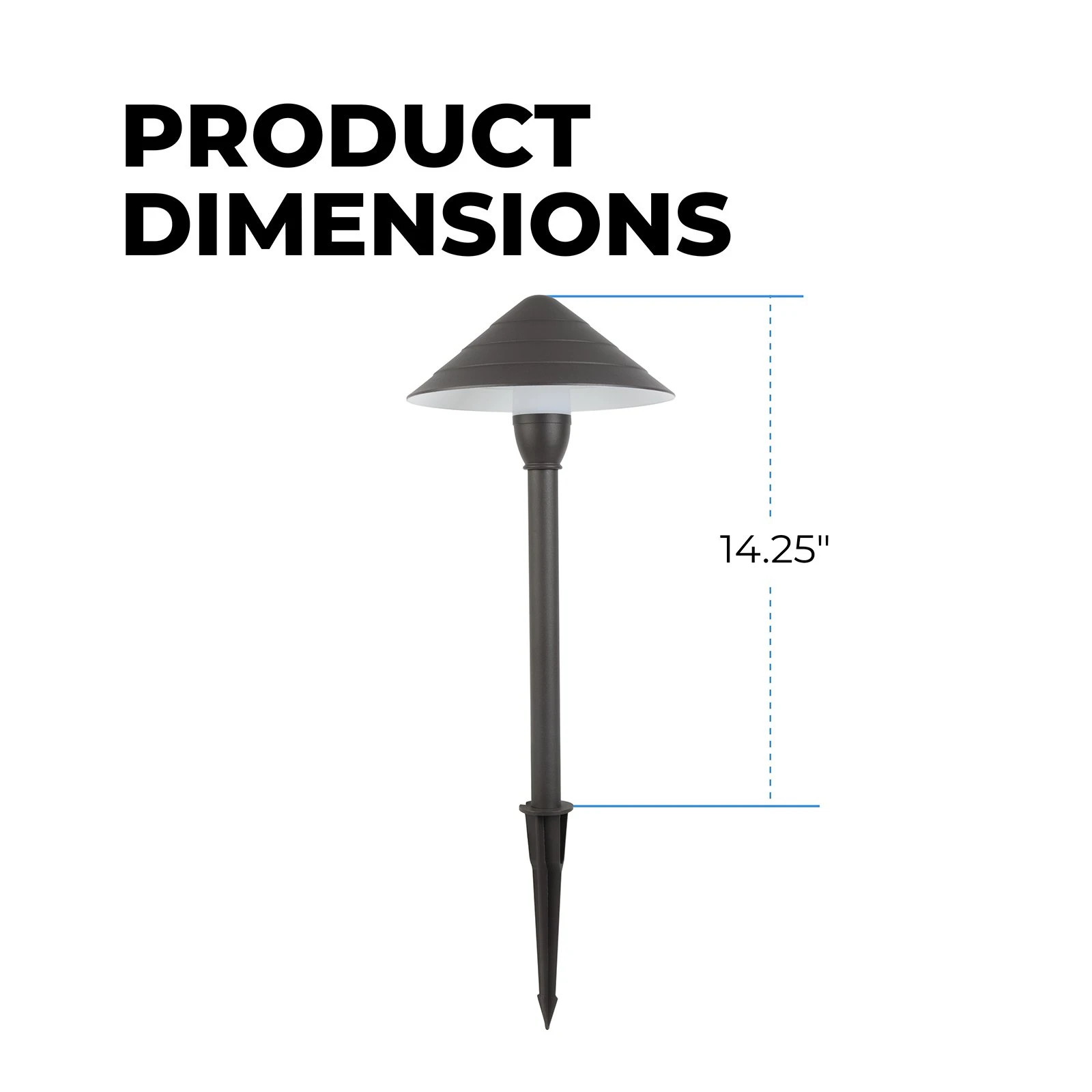 12V Bronze LED Path Light with 7.5" Ring Cone Shade - 2700K/3000K/4000K Warm White - Outdoor Landscape Lighting 2 12V Bronze LED Path Light with 7.5" Ring Cone Shade - 2700K/3000K/4000K Warm White - Outdoor Landscape Lighting - Image 2