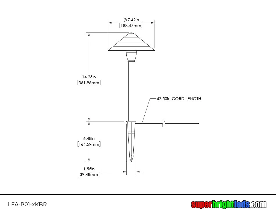 12V Bronze LED Path Light with 7.5" Ring Cone Shade - 2700K/3000K/4000K Warm White - Outdoor Landscape Lighting 8 12V Bronze LED Path Light with 7.5" Ring Cone Shade - 2700K/3000K/4000K Warm White - Outdoor Landscape Lighting - Image 8