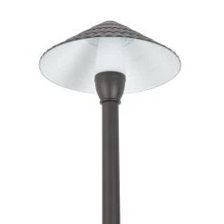 12V Bronze LED Path Light with 7.5" Shingle Cone Shade - 2700K/3000K/4000K - Energy-Efficient Landscape Lighting 8 12V Bronze LED Path Light with 7.5" Shingle Cone Shade - 2700K/3000K/4000K - Energy-Efficient Landscape Lighting -Nebo Sales Store lfa p02 xkbr close up