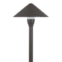 12V Bronze LED Path Light with 7.5" Shingle Cone Shade - 2700K/3000K/4000K - Energy-Efficient Landscape Lighting