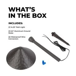 12V Bronze Hammered Cone LED Path Light - 7.5" Landscape Lighting - 2700K/3000K/4000K 10 12V Bronze Hammered Cone LED Path Light - 7.5" Landscape Lighting - 2700K/3000K/4000K -Nebo Sales Store lfa p03 xkbr whats in the box