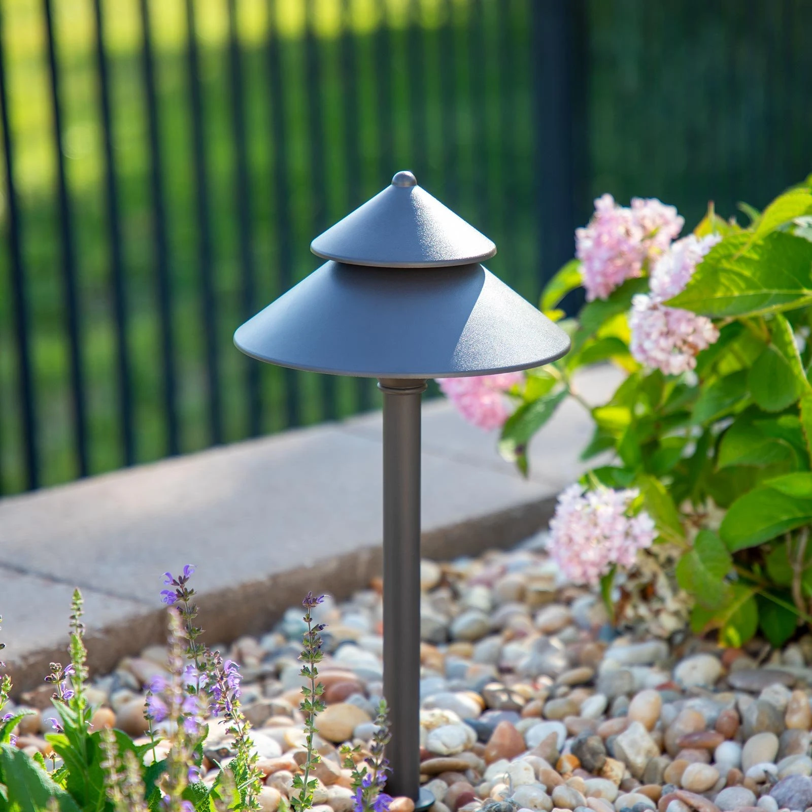 12V Bronze LED Path Light - 7.5" Two-Tier Cone Shade - 2700K/3000K/4000K Warm White | Outdoor Landscape Lighting 6 12V Bronze LED Path Light - 7.5" Two-Tier Cone Shade - 2700K/3000K/4000K Warm White | Outdoor Landscape Lighting - Image 6