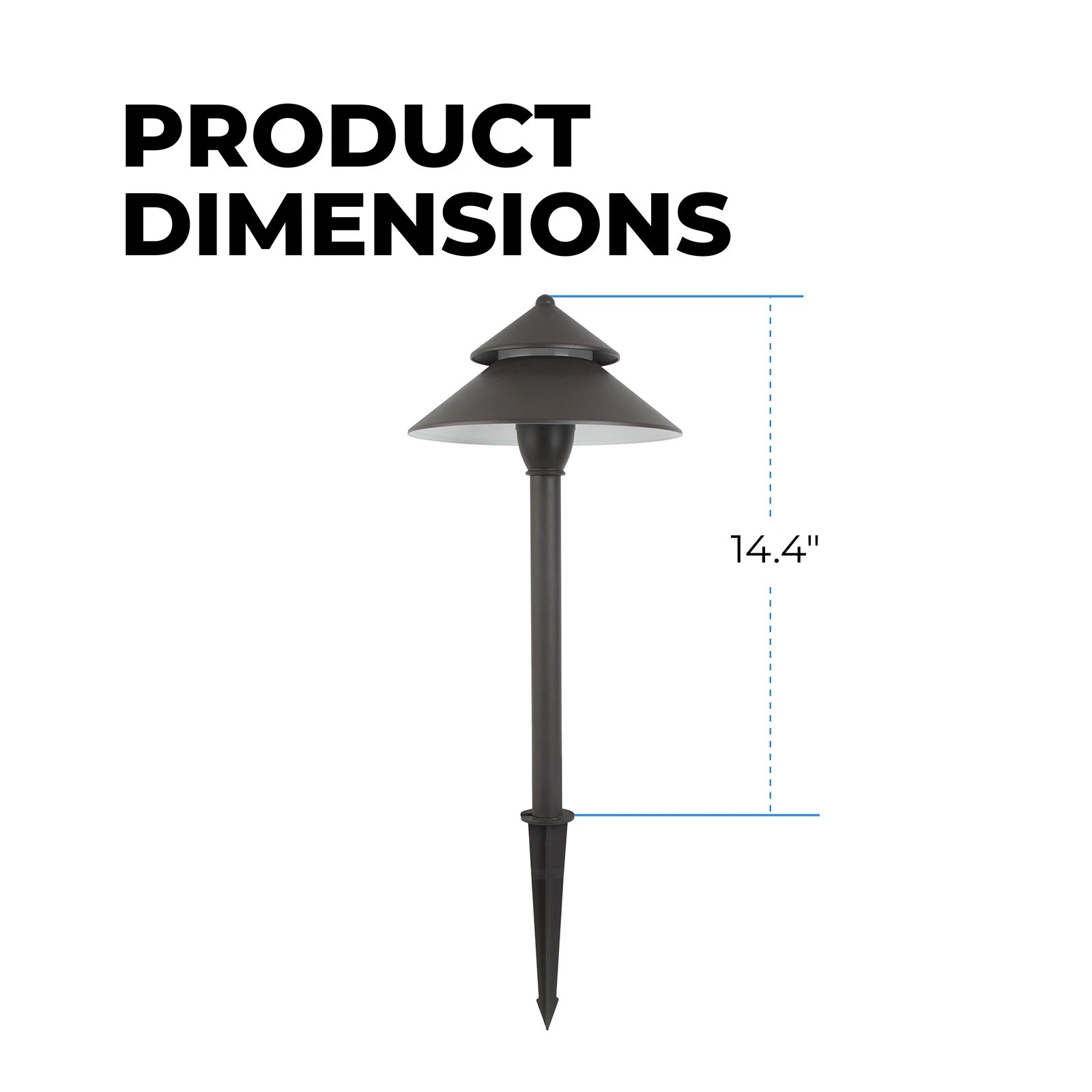 12V Bronze LED Path Light - 7.5" Two-Tier Cone Shade - 2700K/3000K/4000K Warm White | Outdoor Landscape Lighting 2 12V Bronze LED Path Light - 7.5" Two-Tier Cone Shade - 2700K/3000K/4000K Warm White | Outdoor Landscape Lighting - Image 2
