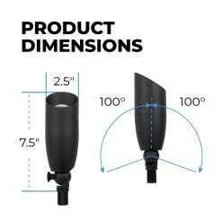 Cast Aluminum LED Ready Landscape Spot Light with Optional MR16 Bulb - 2700K/3000K/4000K/6500K | Outdoor LED Lighting -Nebo Sales Store lfa s01 angles dims