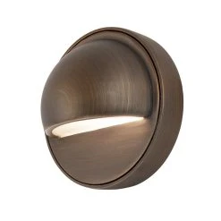 Solid Cast Brass LED Landscape Deck Light with Half-Moon Glare Guard - G4 Bulb Ready - 2700K/4000K/5700K Options