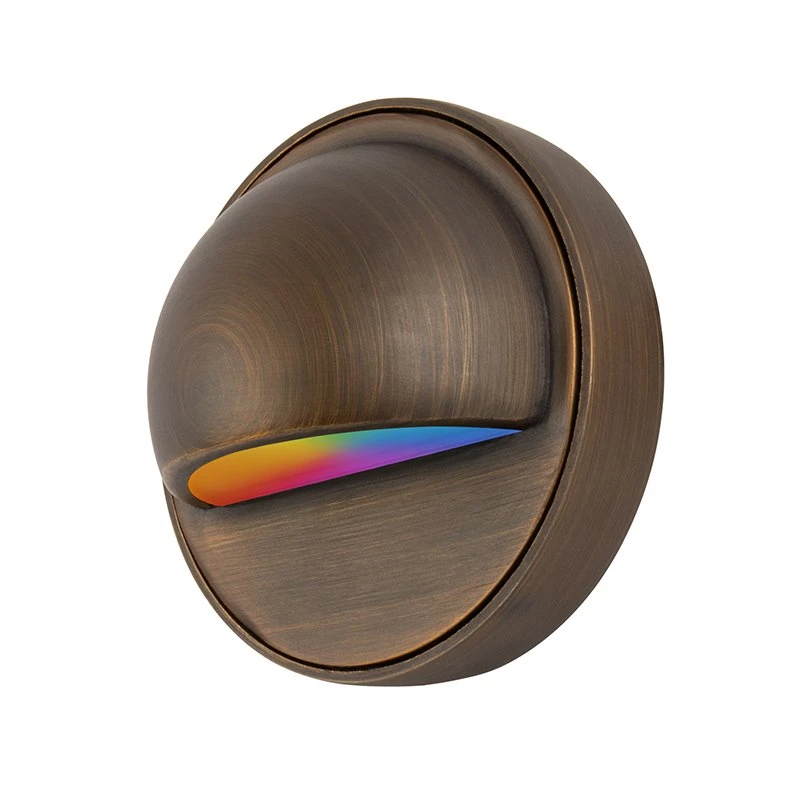Solid Cast Brass Landscape Deck Light with Half-Moon Glare Guard - LED Ready Smart Fixture - RGB + White - Alexa & Google Assistant Compatible 1 Solid Cast Brass Landscape Deck Light with Half-Moon Glare Guard - LED Ready Smart Fixture - RGB + White - Alexa & Google Assistant Compatible