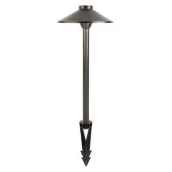 8" Solid Brass LED Landscape Path Light with Cone Shade - Drop-In Fixture - G4 Bulb Options (2700K/4000K/6500K) -Nebo Sales Store lfb p03 full view