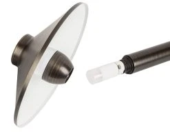 Smart Solid Brass Landscape Path Light - 8" Cone Shade with G4 RGB + White Bulb - Alexa & Google Assistant Compatible -Nebo Sales Store lfb p03 rgwbwg4 installed 1 2