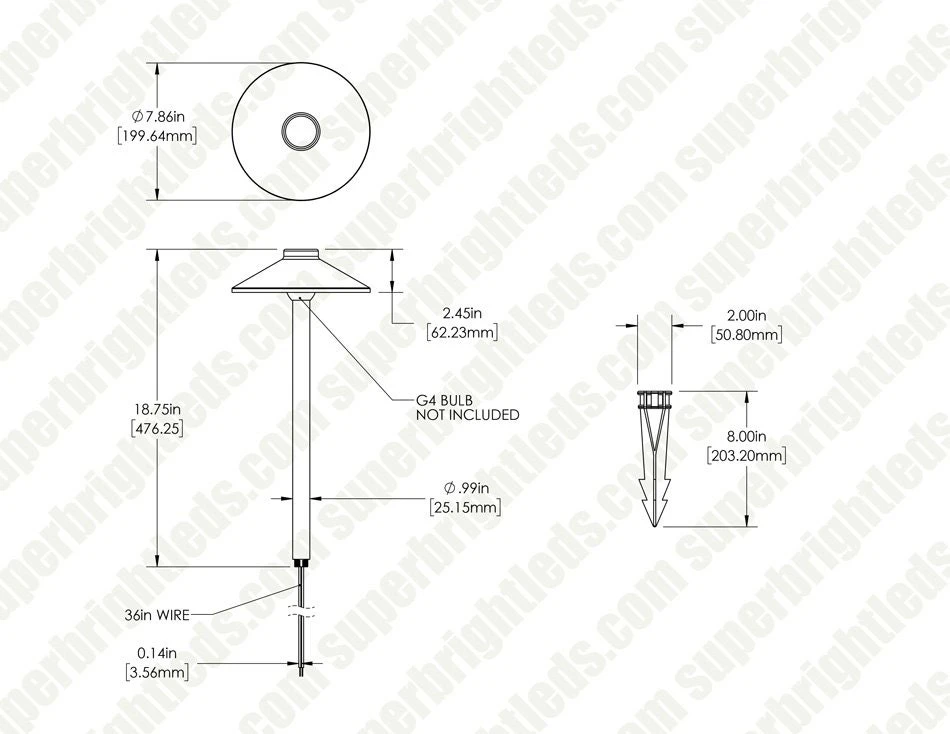 LED Landscape Lighting Kit - 4 Cone Shade Path Lights & 6 Spotlights with Stainless Steel Transformer, 4000K Cool White 11 LED Landscape Lighting Kit - 4 Cone Shade Path Lights & 6 Spotlights with Stainless Steel Transformer, 4000K Cool White - Image 11