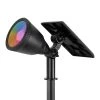 RGB LED Solar Flood Light with Dusk-to-Dawn Sensor, 120° Beam Angle, Stake Included - Outdoor Landscape Lighting