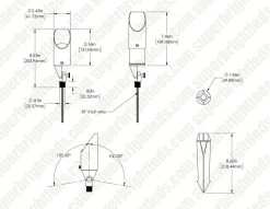 LED Landscape Lighting Kit - 4 Cone Shade Path Lights & 6 Spotlights with Stainless Steel Transformer, 4000K Cool White 24 LED Landscape Lighting Kit - 4 Cone Shade Path Lights & 6 Spotlights with Stainless Steel Transformer, 4000K Cool White -Nebo Sales Store lfb s01a dim drawings
