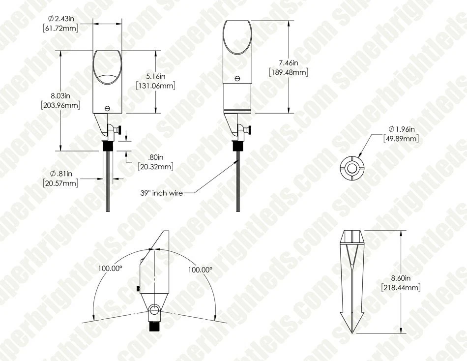 LED Landscape Lighting Kit - 4 Cone Shade Path Lights & 6 Spotlights with Stainless Steel Transformer, 4000K Cool White 12 LED Landscape Lighting Kit - 4 Cone Shade Path Lights & 6 Spotlights with Stainless Steel Transformer, 4000K Cool White - Image 12
