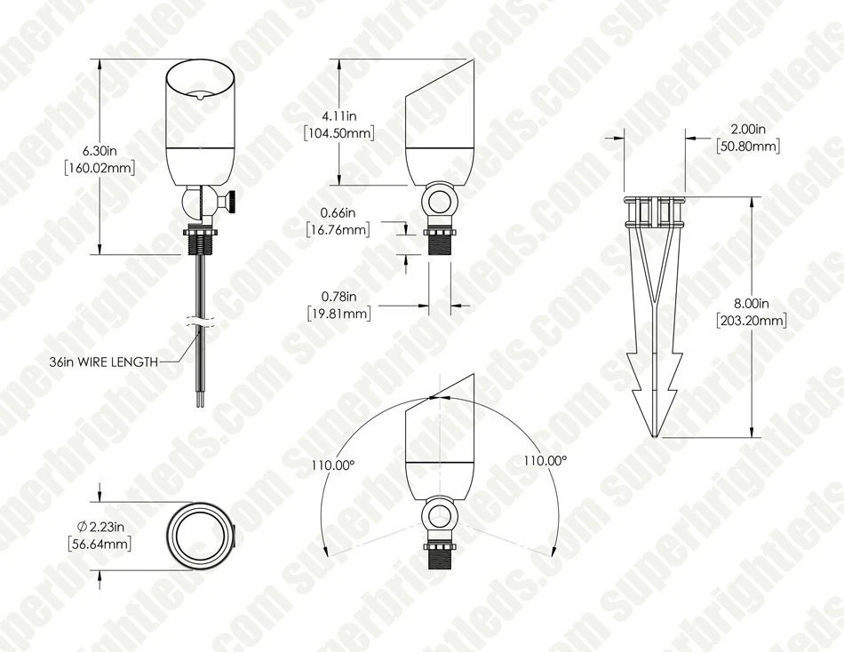 Brass LED Ready Landscape Spot Light with Optional MR16 Bulb - 2700K/3000K/4000K/6500K | Outdoor LED Lighting 5 Brass LED Ready Landscape Spot Light with Optional MR16 Bulb - 2700K/3000K/4000K/6500K | Outdoor LED Lighting - Image 5