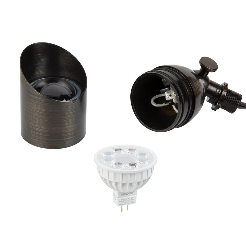 Brass LED Landscape Spot Light with RGB + Tunable White MR16 Smart Bulb - Smartphone & RF Remote Compatible 4 Brass LED Landscape Spot Light with RGB + Tunable White MR16 Smart Bulb - Smartphone & RF Remote Compatible - Image 4