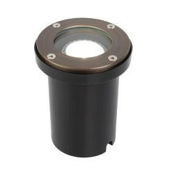 Brass LED Ready Flat Top In-Ground Well Light with Optional MR16 Bulb - 2700K/3000K/4000K/6500K - Durable Landscape Lighting