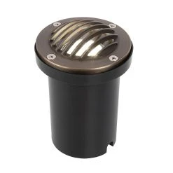 Brass LED Ready Louvered In-Ground Well Light with Optional MR16 Bulb - 2700K/3000K/4000K/6500K | Durable Landscape Lighting