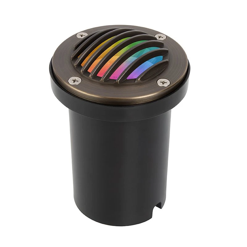 Brass LED Ready Louvered In-Ground Well Light with RGB + Tunable White MR16 Smart Bulb - Smartphone & RF Remote Compatible 1 Brass LED Ready Louvered In-Ground Well Light with RGB + Tunable White MR16 Smart Bulb - Smartphone & RF Remote Compatible