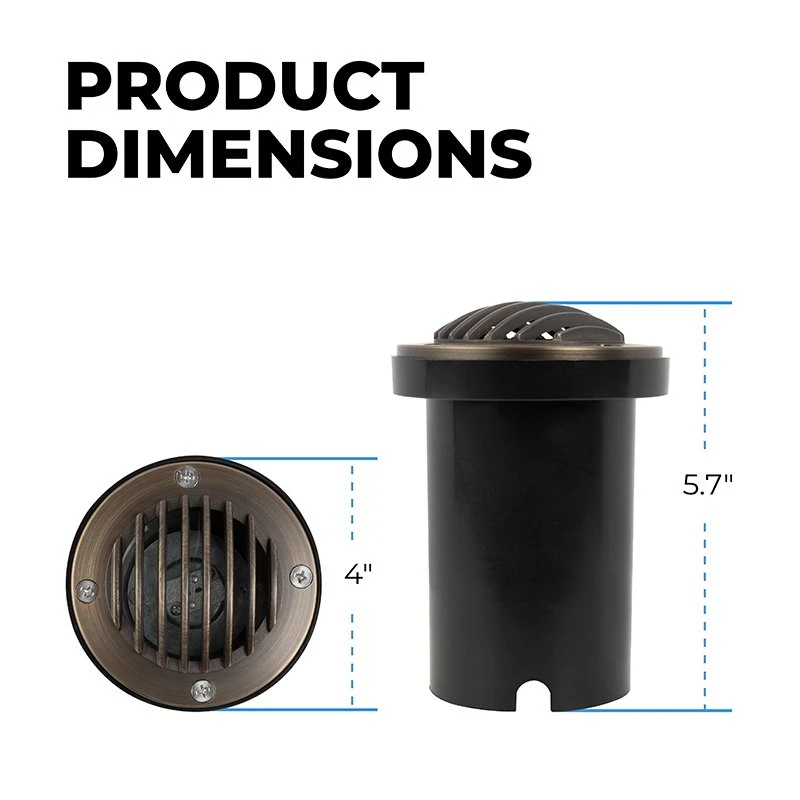 Brass LED Ready Louvered In-Ground Well Light with Optional MR16 Bulb - 2700K/3000K/4000K/6500K | Durable Landscape Lighting 2 Brass LED Ready Louvered In-Ground Well Light with Optional MR16 Bulb - 2700K/3000K/4000K/6500K | Durable Landscape Lighting - Image 2