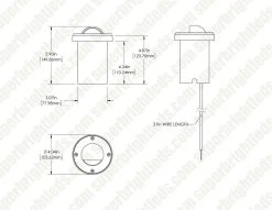 Brass LED In-Ground Well Light with Smart RGB + Tunable White MR16 Bulb - Smartphone & RF Remote Compatible 7 Brass LED In-Ground Well Light with Smart RGB + Tunable White MR16 Bulb - Smartphone & RF Remote Compatible -Nebo Sales Store lfb w09 dim drawings 1