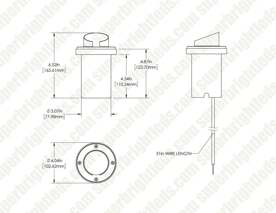 Brass LED Ready Hooded In-Ground Well Light with Optional MR16 Bulb - 2700K/3000K/4000K/6500K - Durable Landscape Lighting 4 Brass LED Ready Hooded In-Ground Well Light with Optional MR16 Bulb - 2700K/3000K/4000K/6500K - Durable Landscape Lighting - Image 4