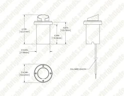 Brass LED Ready Hooded In-Ground Well Light with Optional RGB + Tunable White MR16 Smart Bulb - Smartphone & RF Remote Compatible -Nebo Sales Store lfb w10 dim drawings 2