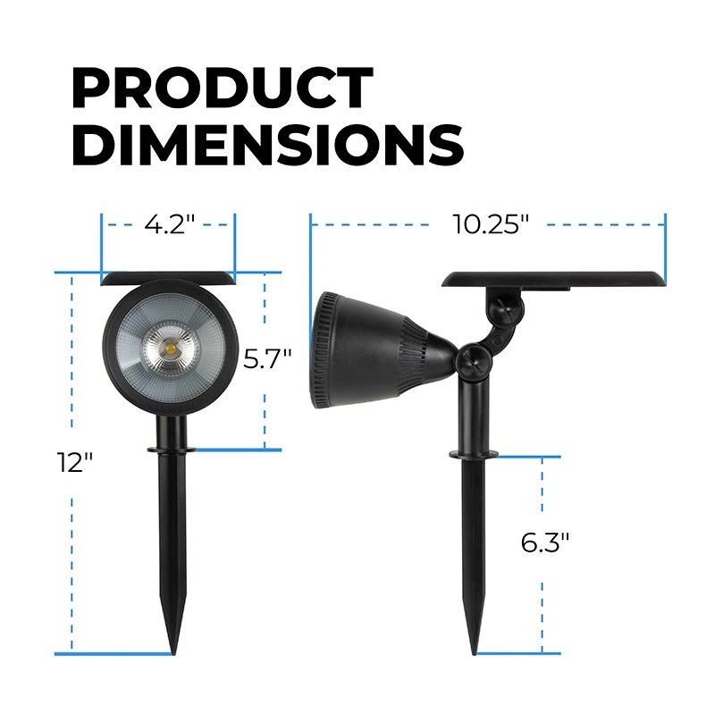 3000K LED Solar Flood Light with Dusk-to-Dawn Photocell, 120-Degree Beam Angle & Stake - Outdoor Landscape Lighting 3 3000K LED Solar Flood Light with Dusk-to-Dawn Photocell, 120-Degree Beam Angle & Stake - Outdoor Landscape Lighting - Image 3