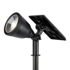 3000K LED Solar Flood Light with Dusk-to-Dawn Photocell, 120-Degree Beam Angle & Stake - Outdoor Landscape Lighting