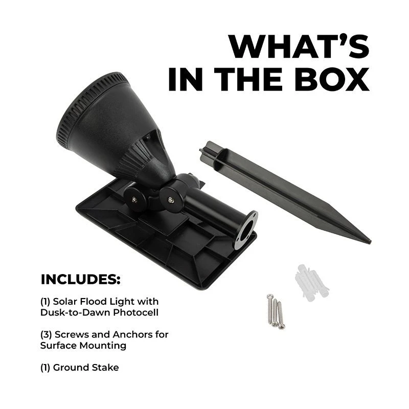 3000K LED Solar Flood Light with Dusk-to-Dawn Photocell, 120-Degree Beam Angle & Stake - Outdoor Landscape Lighting 5 3000K LED Solar Flood Light with Dusk-to-Dawn Photocell, 120-Degree Beam Angle & Stake - Outdoor Landscape Lighting - Image 5