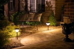 Square LED Solar Path Light - 200 Lumens, Dusk-to-Dawn Photocell, Stake Included, 3000K Warm White -Nebo Sales Store lfs 30k120s app 4