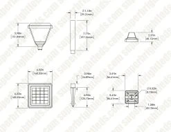 Square LED Solar Path Light - 200 Lumens, Dusk-to-Dawn Photocell, Stake Included, 3000K Warm White -Nebo Sales Store lfs 30k120s dim drawing