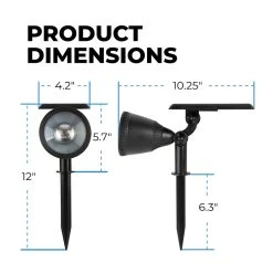 RGB LED Solar Flood Light with Dusk-to-Dawn Sensor, 120° Beam Angle, Stake Included - Outdoor Landscape Lighting -Nebo Sales Store lfs rgb120 front profile updated2