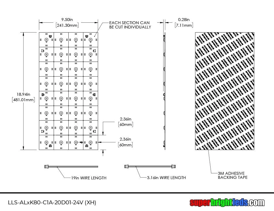 24V Flexible LED Light Sheet - 18.9” x 9.5” - White, 4000K, IP20, 180° Optics - Ideal for Sign Lighting & Trade Show Booths 9 24V Flexible LED Light Sheet - 18.9” x 9.5” - White, 4000K, IP20, 180° Optics - Ideal for Sign Lighting & Trade Show Booths - Image 9