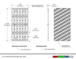 RGB LED Light Sheet - 18.9” X 9.5” - 24V - IP20 - XH Pin Connection - Flexible LED Lighting for Signs & Trade Shows -Nebo Sales Store lls crgb a12a 60a01 24v xh dim drawing
